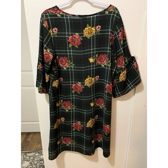 Olivia Matthews Women Dress XL Floral Bell Sleeve‎ Midi Pencil Wedding Career - Picture 9 of 10